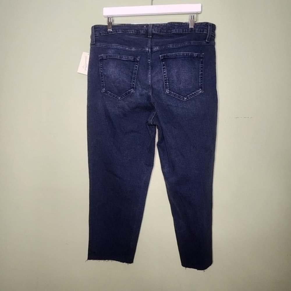 Universal Thread Mid Rise 80s Slim Dark Wash Denim Frayed Raw Hem Grunge 17 - Picture 3 of 10